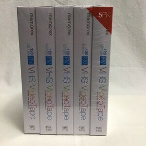 Memorex VHS Blank Video Tapes Sealed 5 Pack